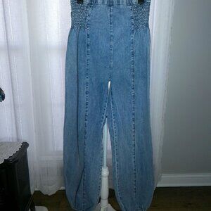 POL Elastic Waist Pull-On Harem Style Medium Blue Jogger Jeans L